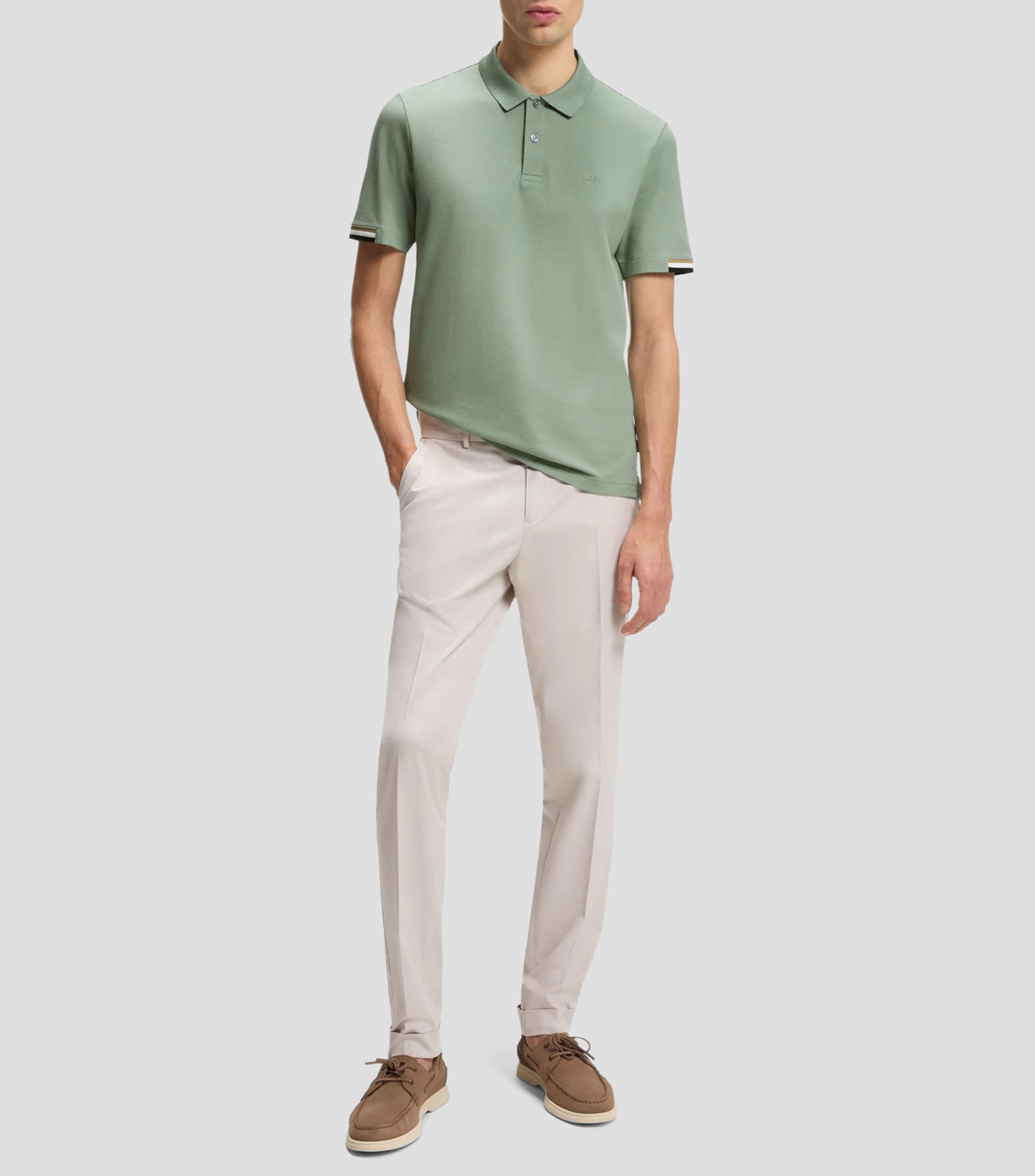Polo regular fit con logo de goma Hombre